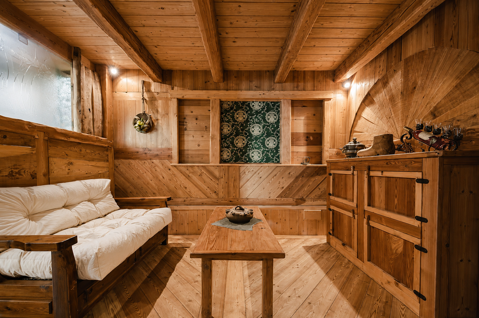 Appartamento Achillea — salottino in legno