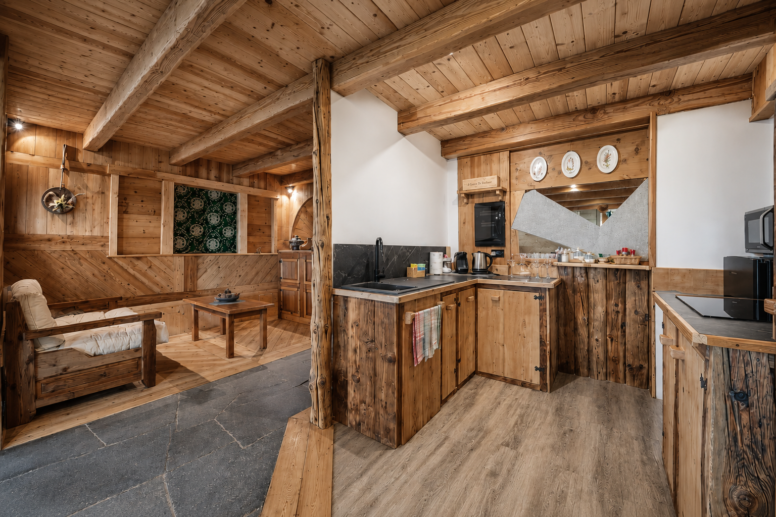 Appartamento Achillea — cucina e zona living open space