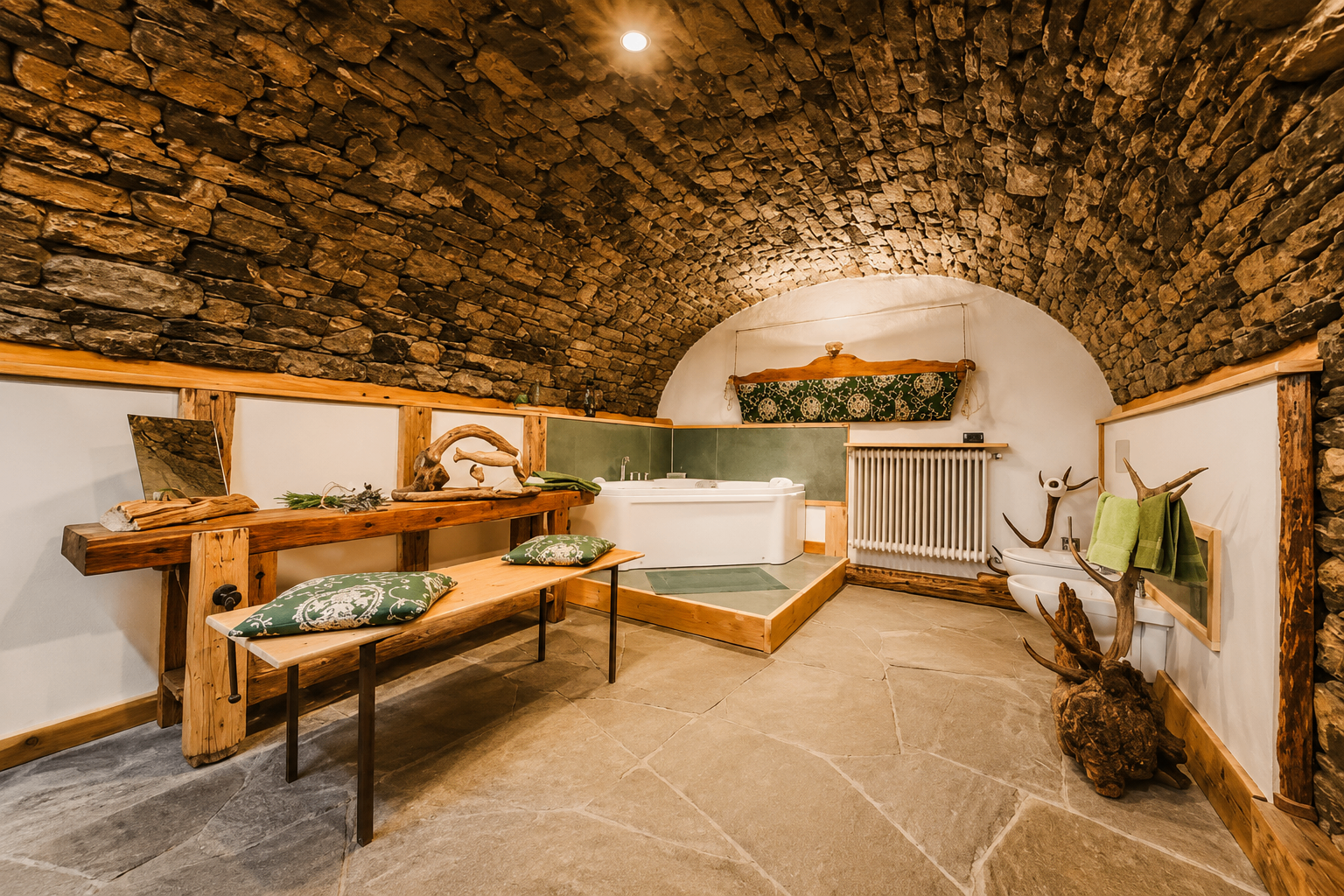 Appartamento Achillea — area benessere con vasca