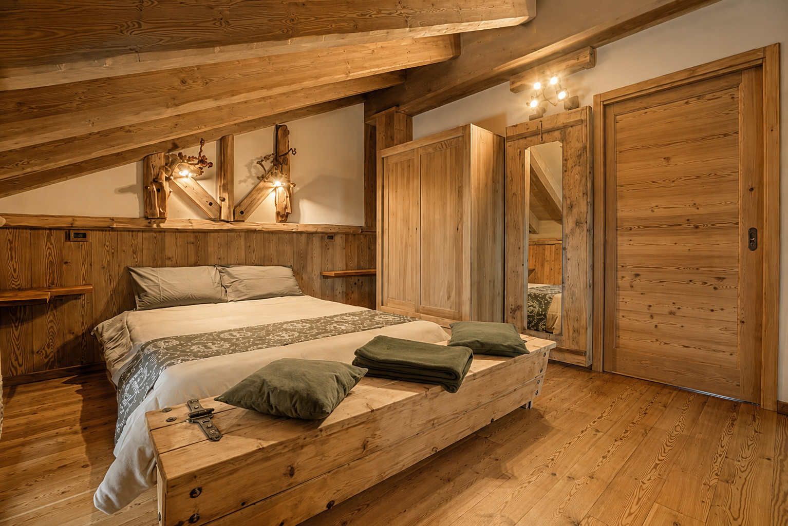 Appartamento Rododendro — camera in legno