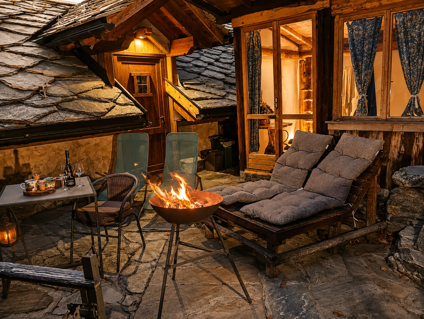Appartamento Rododendro — terrazza esterna con area relax